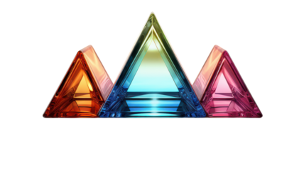 3D Prism isolated on transparent background, PNG
