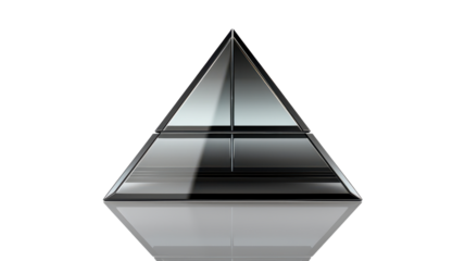 3D Pyramid isolated on transparent background, PNG