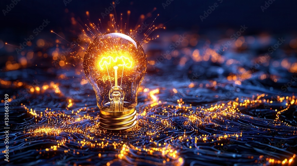 Poster visually captivating pulsating golden maze with electric energy ignition a dynamic and mesmerizing a