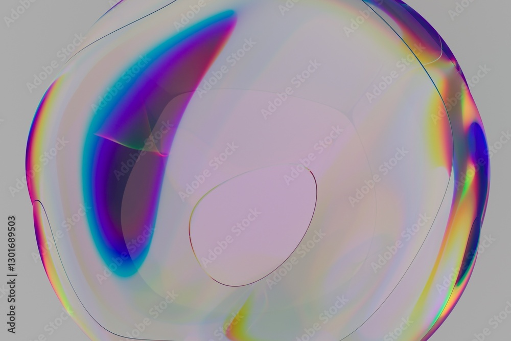 Leinwandbilder smooth surface with a radiant gradient of rainbow hues forms a gentle, ethereal glow in this abstrac