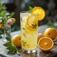 Limonade - Sommerliche Orangenlimonade im eleganten Glas