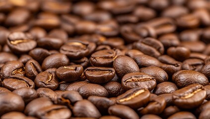 Roasted Coffee Beans Close-Up