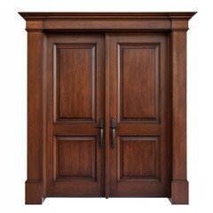Double Brown Wooden Doors with Rich Grain