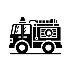 Fire truck icon in Black and White