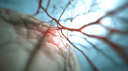 Brain blood vessels, close-up, medical, research