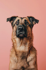 Obraz premium Anatolian Shepherd dog on minimalistic colorful background with Copy Space. Perfect for banners, veterinary ads, pet food promotions, and minimalist designs.