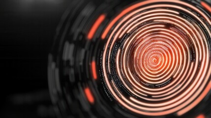 Fototapeta premium Captivating Maze like Abstract Spiral Pattern in Vibrant Shades of Red and Orange with an Intricate Mesmerizing and Futuristic Appearance Perfect for Backgrounds Wallpapers and Digital Art