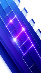 Fototapeta premium Futuristic Blue Geometric Technology Background with Glowing Neon Patterns | Digital Art Illustration