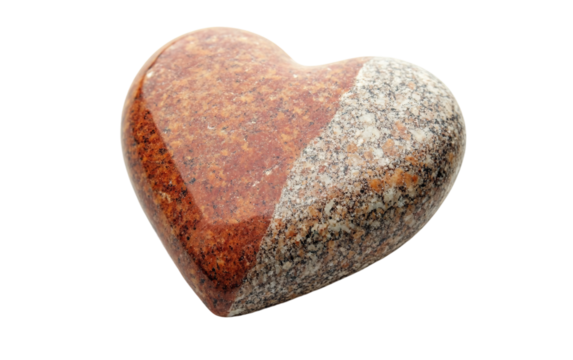 Elegant Heart Stone Serving as a Symbol of Love and Mutual Understanding Isolated on transparent background.