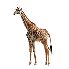 Naklejka premium Giraffe isolated on transparent background, PNG