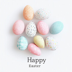 easter eggs on white background