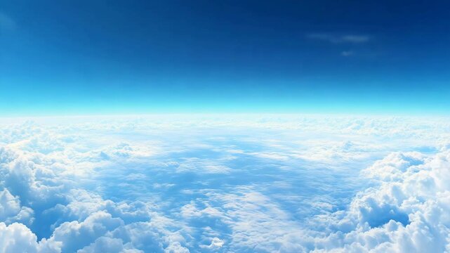 雲海の上の青空：絶景の空中風景