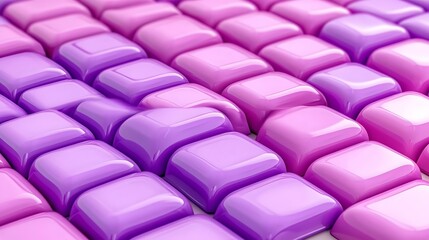 Obraz premium Glossy violet candies composition rendered in square format rendering
