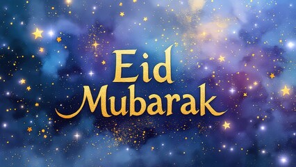 Eid Mubarak calligraphy, festive greeting on beautiful background