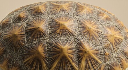 Turtle shell with striking star patterns showcasing intricate textures and earthy colors in a close-up view