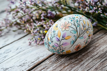 easter eggs on wooden table
