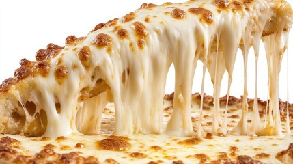 Melted cheese pizza slice being pulled, restaurant food, delicious