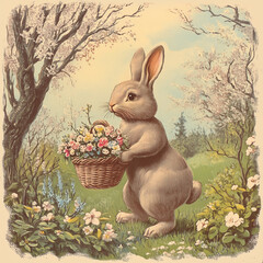 easter bunny with basket