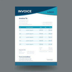 Invoice creative design template. Bill form business invoice accounting