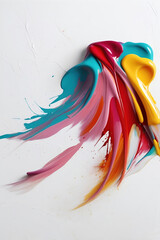 Abstract colorful paint splash on white background. Vibrant artistic expression. Illustration