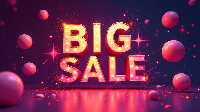 A big sale sign on a dark background