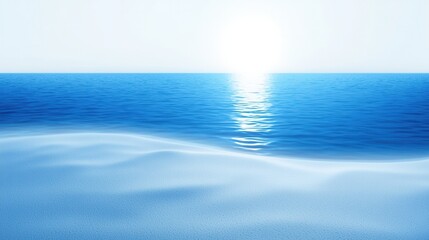 Obraz premium Tranquil seaside scene with glowing celestial stars reflected on the calm still surface of the ocean A serene and peaceful landscape with a calming and soothing atmosphere