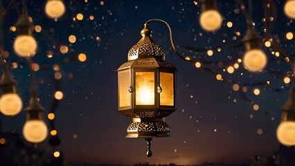 arabic lantern of ramadan celebration background and Eid mubarak