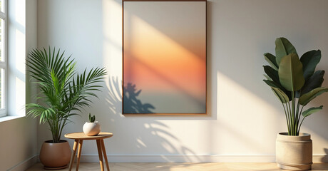 Minimalist Interior Design with Abstract Art & Indoor Plants &ndash; Modern Aesthetic Decor