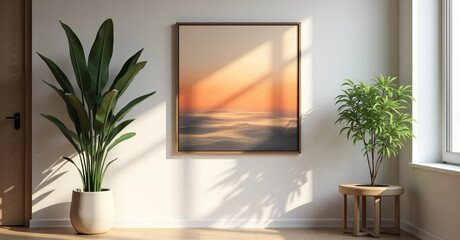 Minimalist Interior Design with Abstract Art & Indoor Plants &ndash; Modern Aesthetic Decor