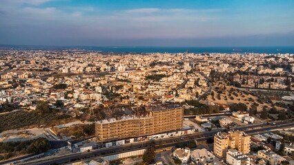 Aerial view of Larnaca, Cyprus.