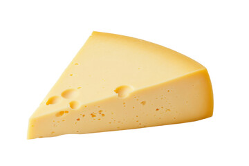 Chunk of yellow cheese with smooth texture, cut out
