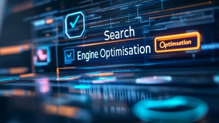 Obraz premium Enhancing productivity modern workspace office blog post digital environment professional viewpoint search engine optimization