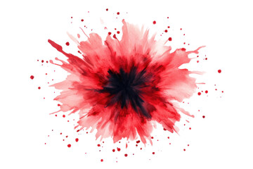 Vivid red and black watercolor explosion effect, cut out