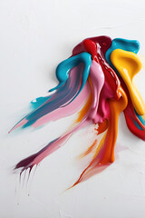 Abstract colorful paint splash on white background. Vibrant artistic expression. Illustration