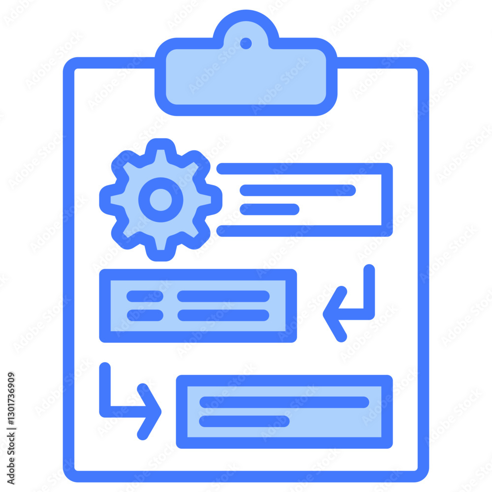 Poster workflow blue icon