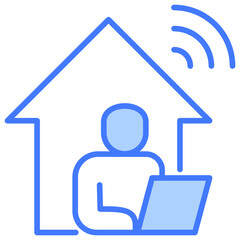 Hybrid Work Blue Icon