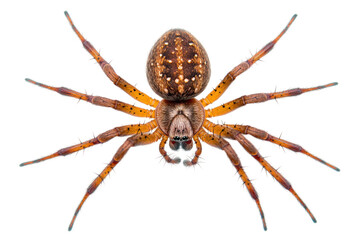 Obraz premium Close-up of a marked brown spider, cut out