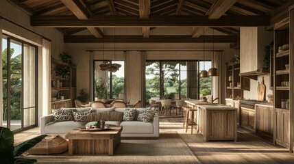 Rustic Interior Design, Open Concept