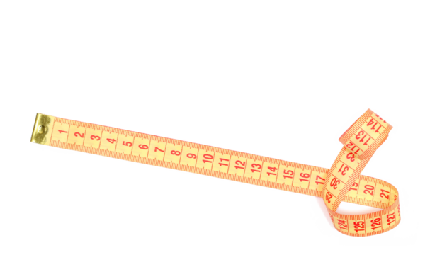 Metric measuring tape isolated on white background	