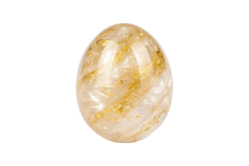 Beautiful decorative golden quartz egg with a smooth polished surface, ideal for home decor or gift giving