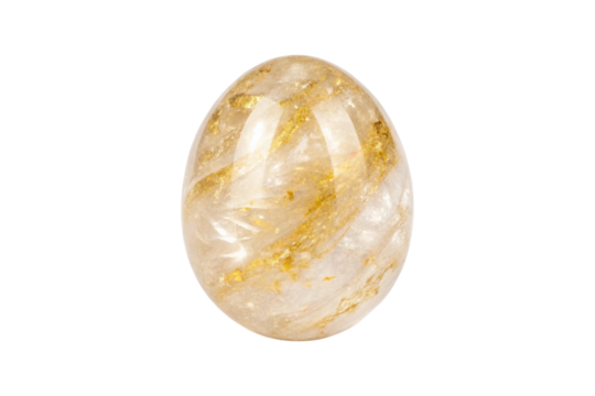 Beautiful decorative golden quartz egg with a smooth polished surface, ideal for home decor or gift giving