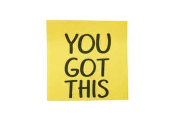 Motivational sticky note with encouraging message for personal growth and inspiration