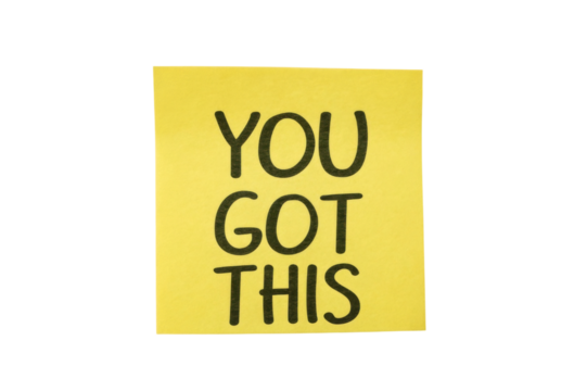 Motivational sticky note with encouraging message for personal growth and inspiration