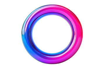 Colorful circular ring in vibrant gradient design, cut out
