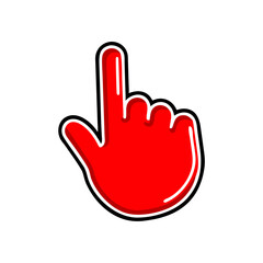 Obraz premium Red hand gesture signaling attention, meaning and communication
