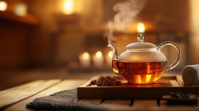 Relaxing Tea Service in Rustic Spa Setting