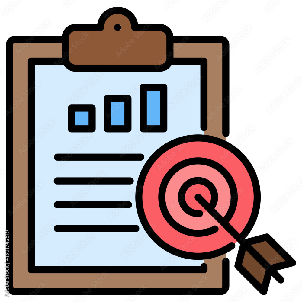 Poster target lineal color icon