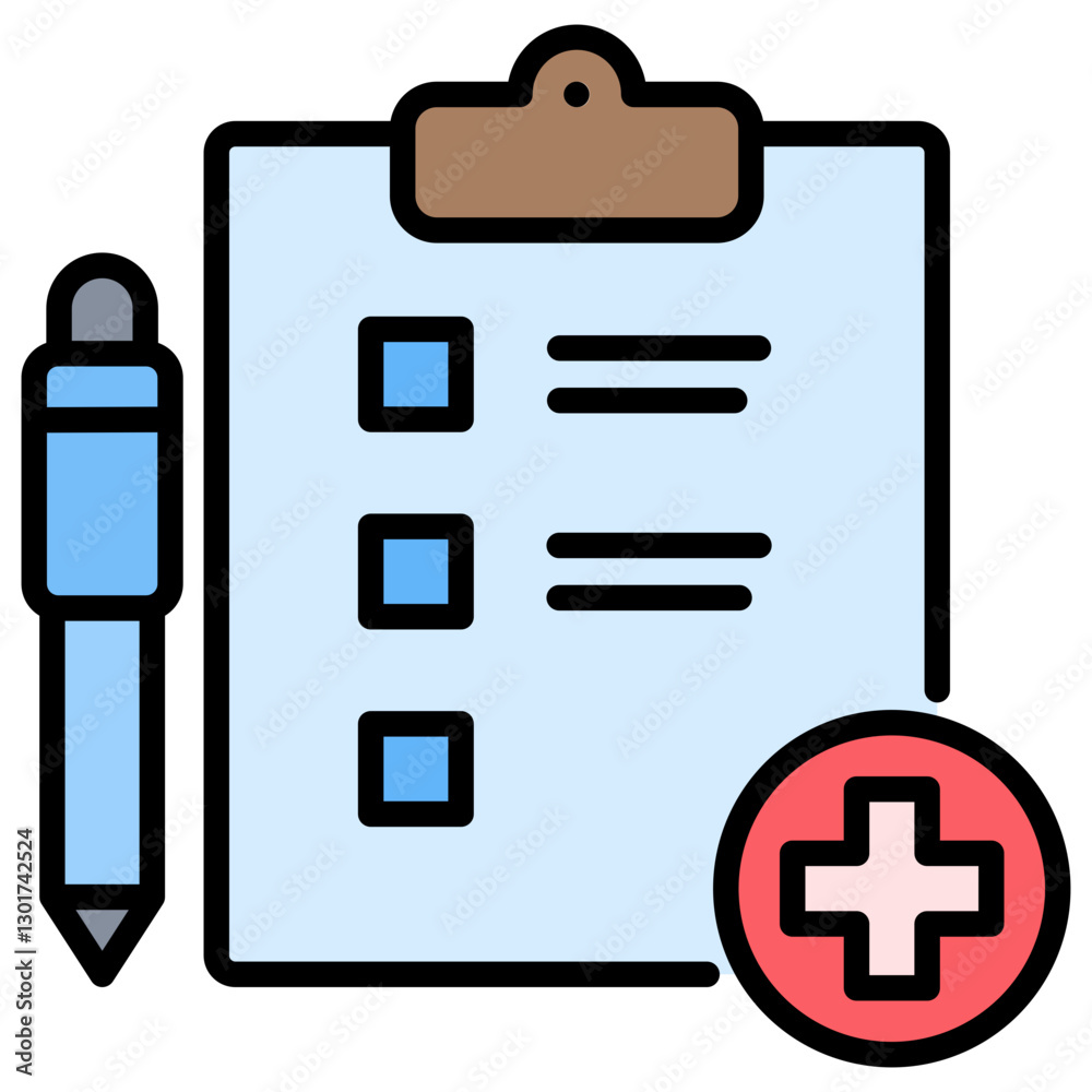 Poster Add Task Lineal Color Icon