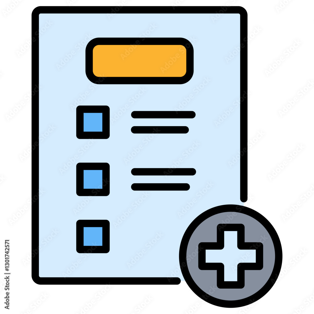 Poster Add Task Lineal Color Icon