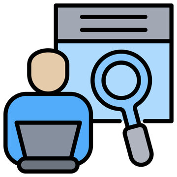 recommend clip art: Job Search Lineal Color Icon
